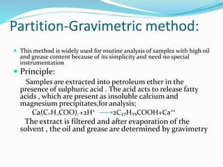 partition gravimetric method for oil and grease|oil and grease method.